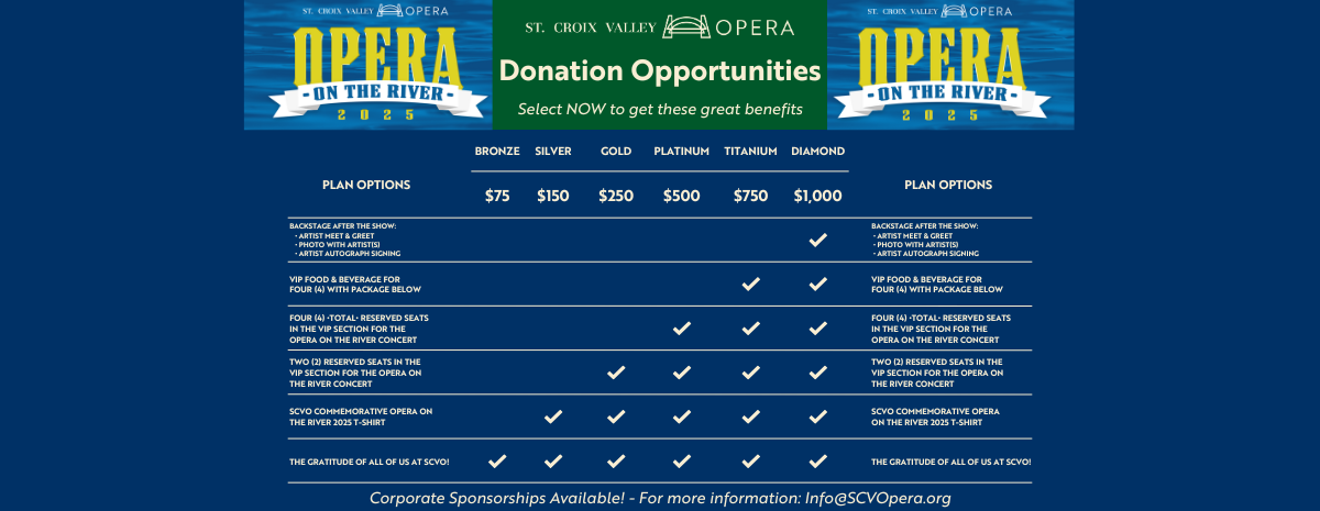Opera on the River 2025 Grand Concert Individual Donations